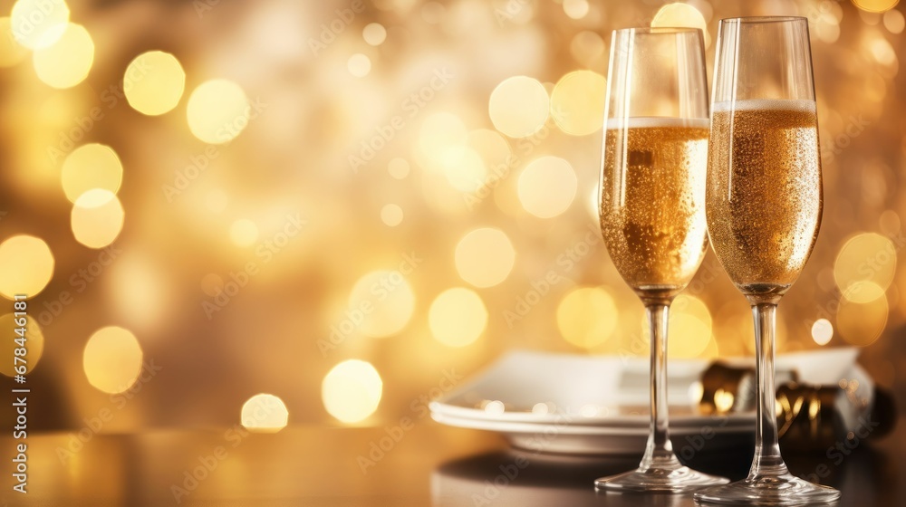 Champagne and a table for a romantic day. Champagne and a table for a romantic day.