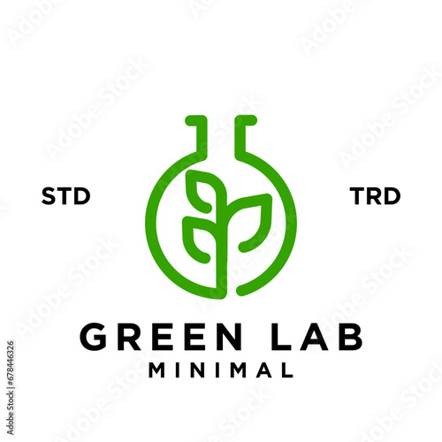 Green Lab leaf Logo icon design illustration
