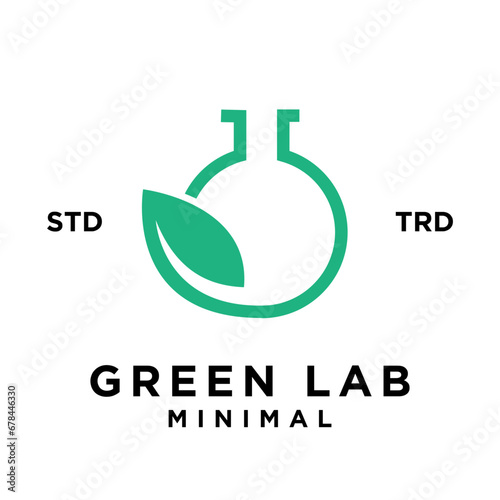 Green Lab leaf Logo icon design illustration