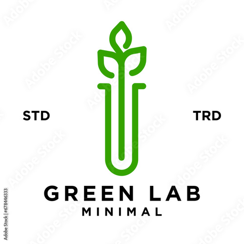 Green Lab leaf Logo icon design illustration