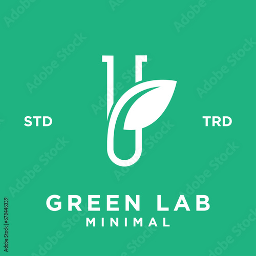 Green Lab leaf Logo icon design illustration