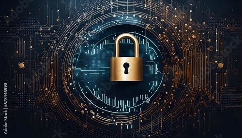 Obraz na płótnie Cyber security lock w salonie