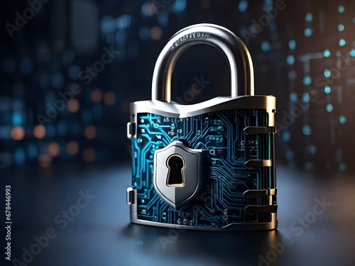Obraz na płótnie Cyber security lock w salonie