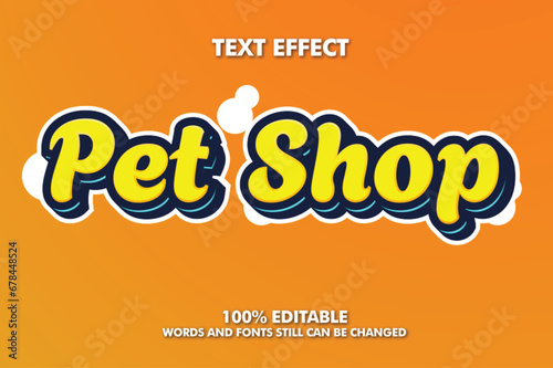 pet shop vector text effect