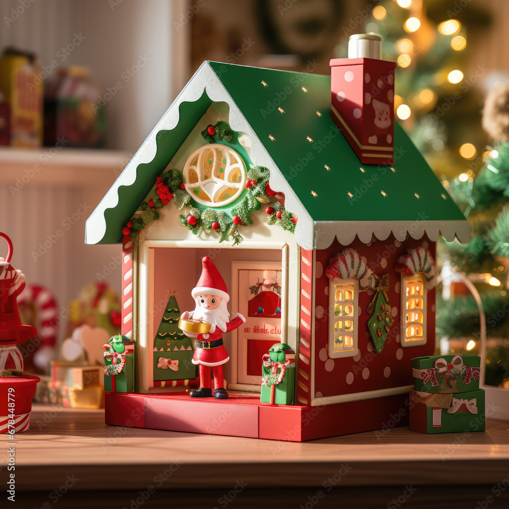 christmas toy with gifts and decorations