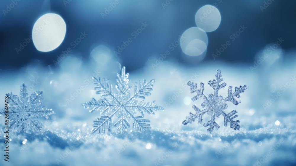 Group of crystal snowflakes Group of crystal snowflakes