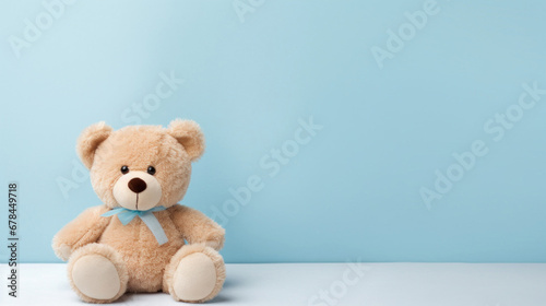 Toy bear on a blue background © tashechka