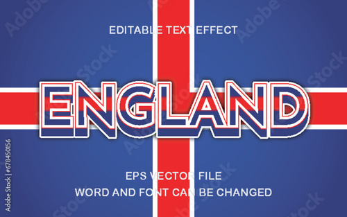 England editable text effect design