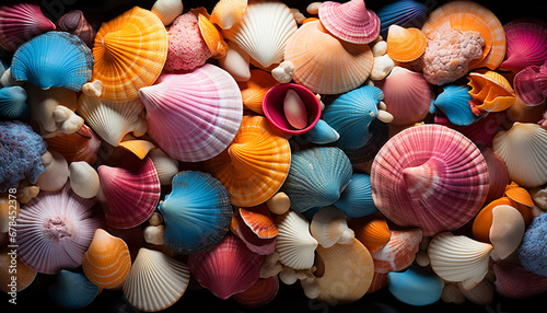 A beautiful collection of seashells, nature underwater decorations generated by AI