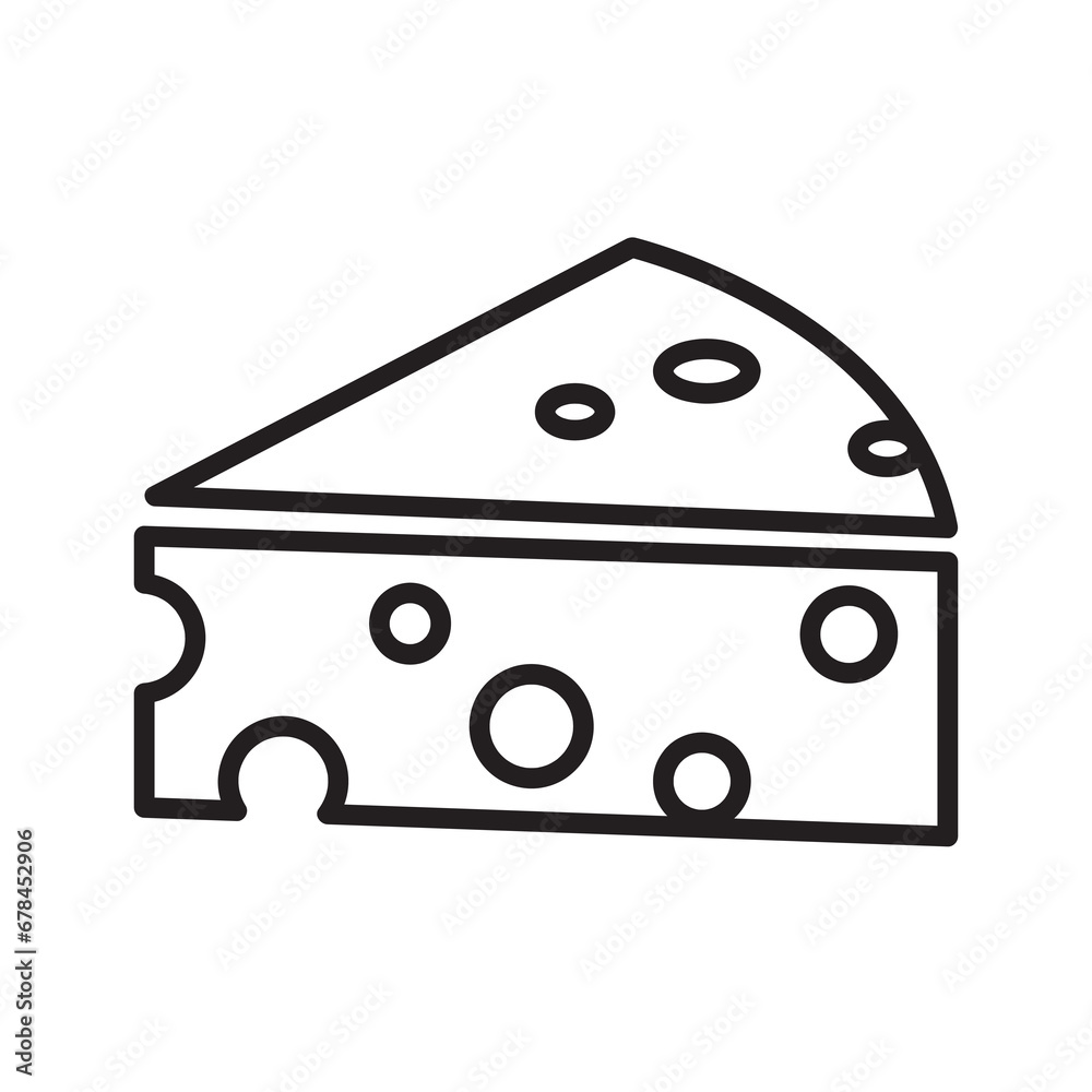 Cheese icon vector,liner flat illustration on white background..eps Cheese icon vector,liner flat illustration on white background..eps