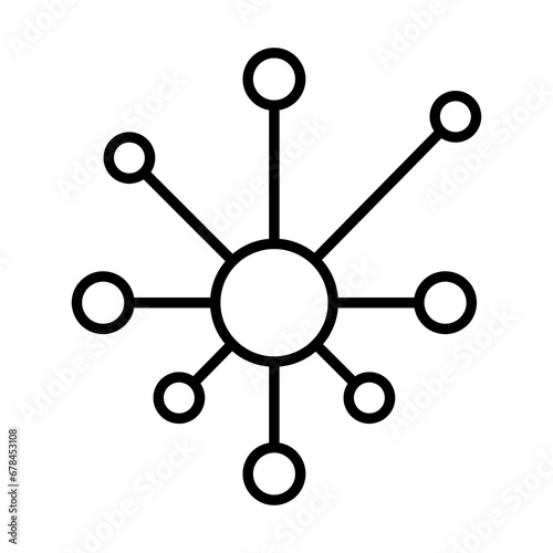 Hub and spoke line icon, outline vector sign,Central database symbol, flat illustration on white background..eps