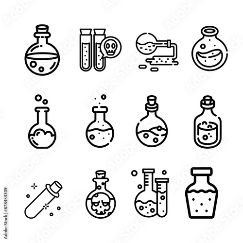 Icon Potion bottle. Physics practice bottle illustration vector.