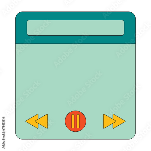 Retro UI vector text box. Retro style desktop for message box, music player window and user interface elements. Vector illustration.
