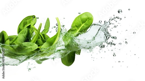  vegetables with water splash white background. Generative AI