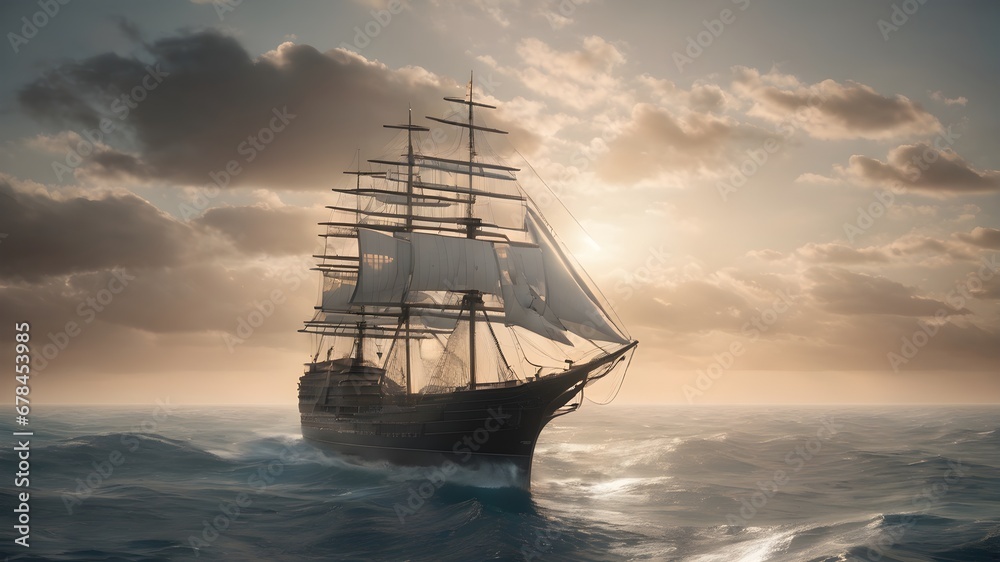 Fototapeta premium Ship Background Very Cool