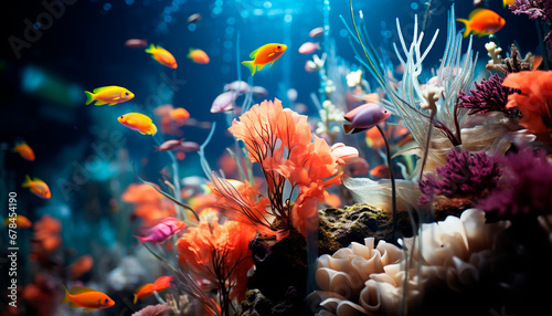 The underwater reef showcases the beauty of aquatic nature generated by AI