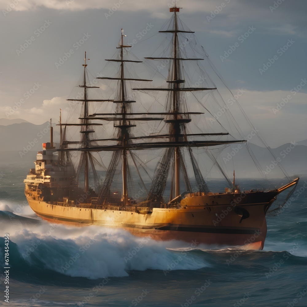 Naklejka premium Ship Background Very Cool