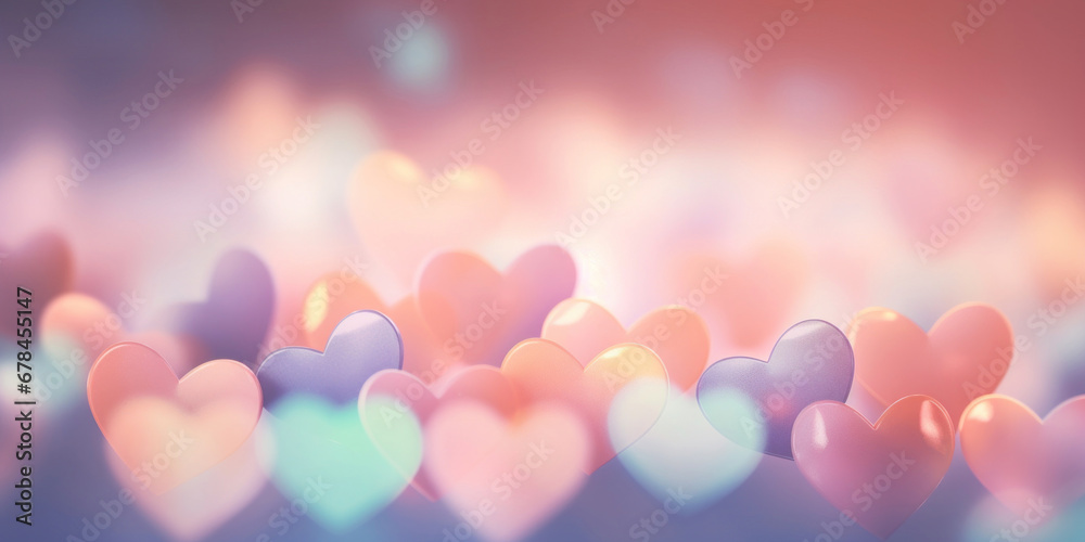 Fototapeta premium Bokeh heart background. Valentine's day concept.
