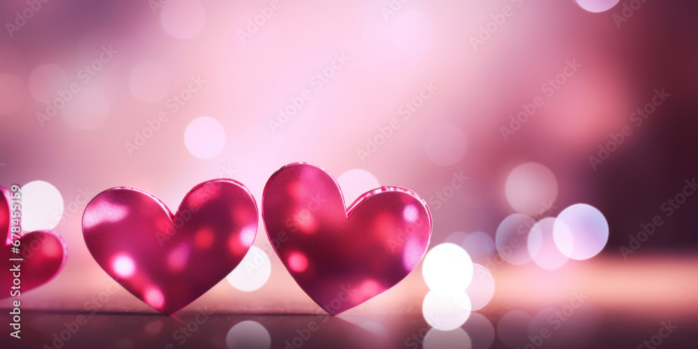 Bokeh heart background. Valentine's day concept.