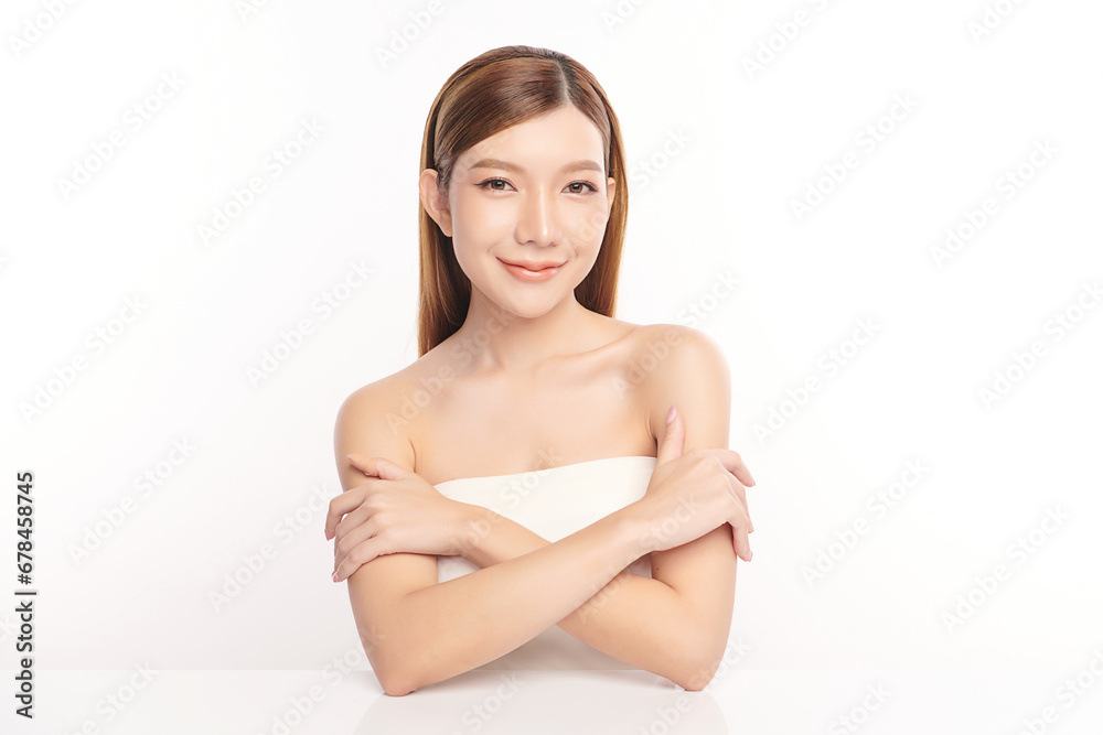 Beautiful young asian woman with clean fresh skin on white background, Face care, Facial treatment, Cosmetology, beauty and spa, Asian women portrait. Beautiful young asian woman with clean fresh skin on white background, Face care, Facial treatment, Cosmetology, beauty and spa, Asian women portrait.