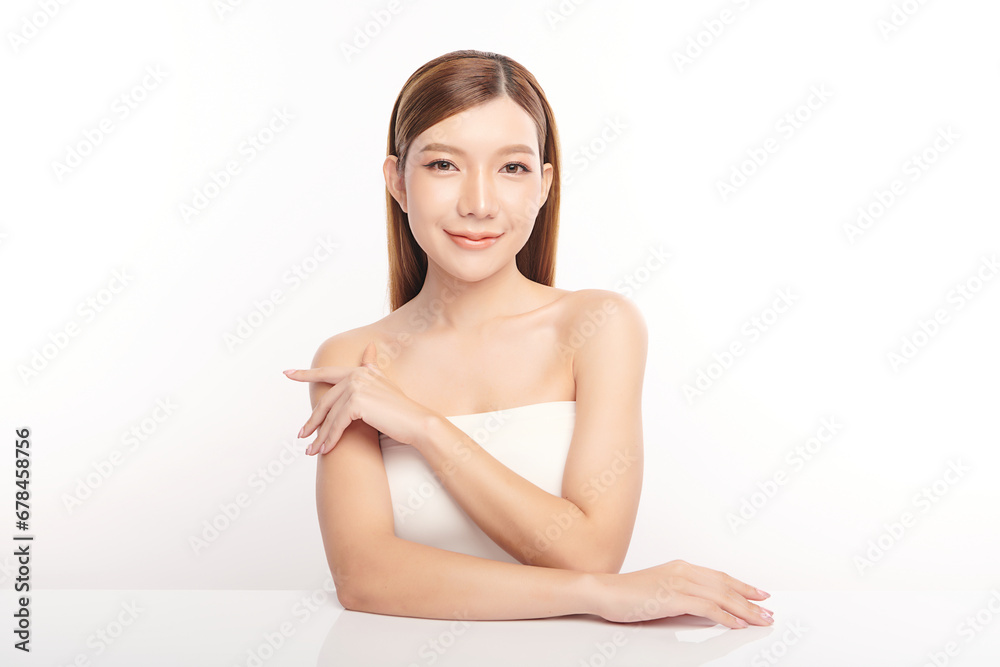 Beautiful young asian woman with clean fresh skin on white background, Face care, Facial treatment, Cosmetology, beauty and spa, Asian women portrait. Beautiful young asian woman with clean fresh skin on white background, Face care, Facial treatment, Cosmetology, beauty and spa, Asian women portrait.