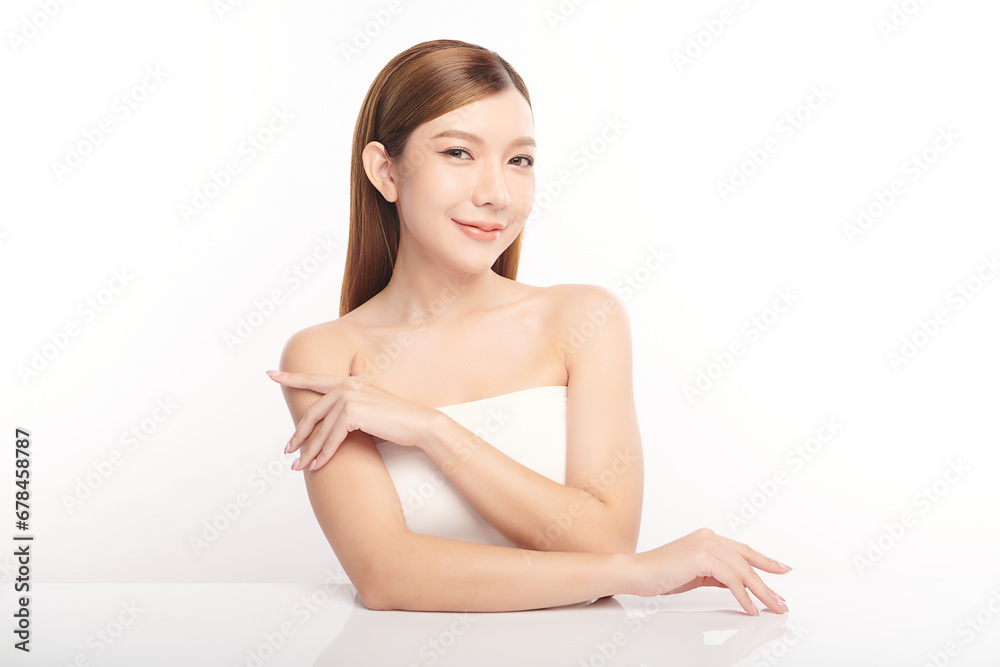 Beautiful young asian woman with clean fresh skin on white background, Face care, Facial treatment, Cosmetology, beauty and spa, Asian women portrait. Beautiful young asian woman with clean fresh skin on white background, Face care, Facial treatment, Cosmetology, beauty and spa, Asian women portrait.