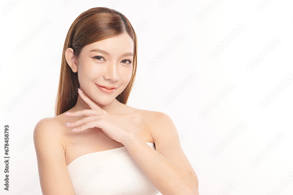 Beautiful young asian woman with clean fresh skin on white background, Face care, Facial treatment, Cosmetology, beauty and spa, Asian women portrait. Beautiful young asian woman with clean fresh skin on white background, Face care, Facial treatment, Cosmetology, beauty and spa, Asian women portrait.