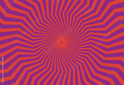 Vintage Radiance: Orange and Purple Halftone Radial Background
