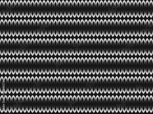 Black metal texture steel background with unique ornament. Abstract metal sheet.