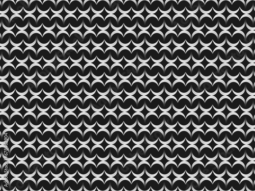 Black metal texture steel background with unique ornament. Abstract metal sheet.