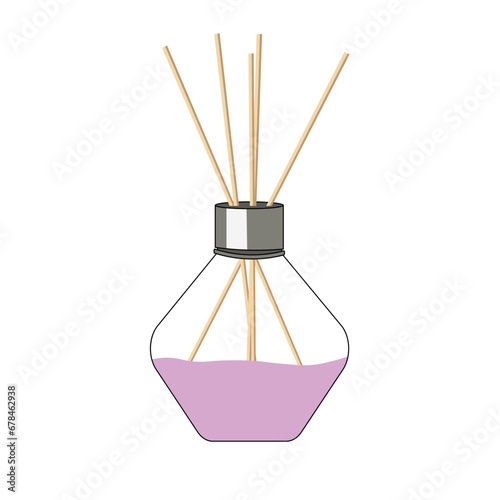Glass jar with aroma sticks.Accessory for home.
