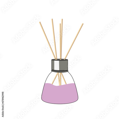 Glass jar with aroma sticks.Accessory for home.