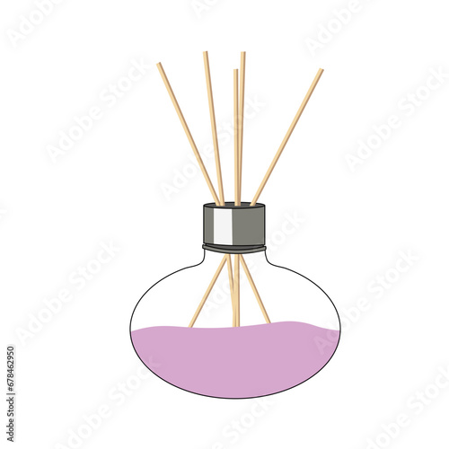 Glass jar with aroma sticks.Accessory for home.