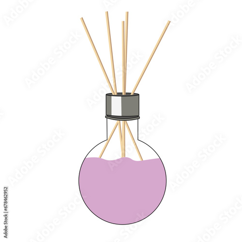 Glass jar with aroma sticks.Accessory for home.