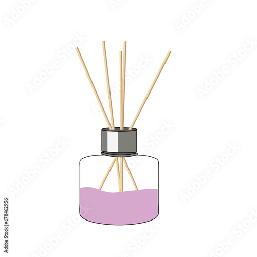 Glass jar with aroma sticks.Accessory for home.