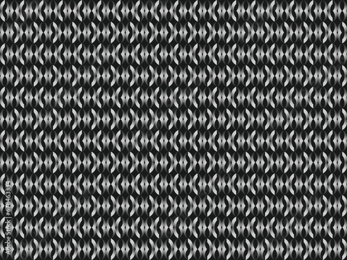 Black metal texture steel background with unique ornament. Abstract metal sheet.