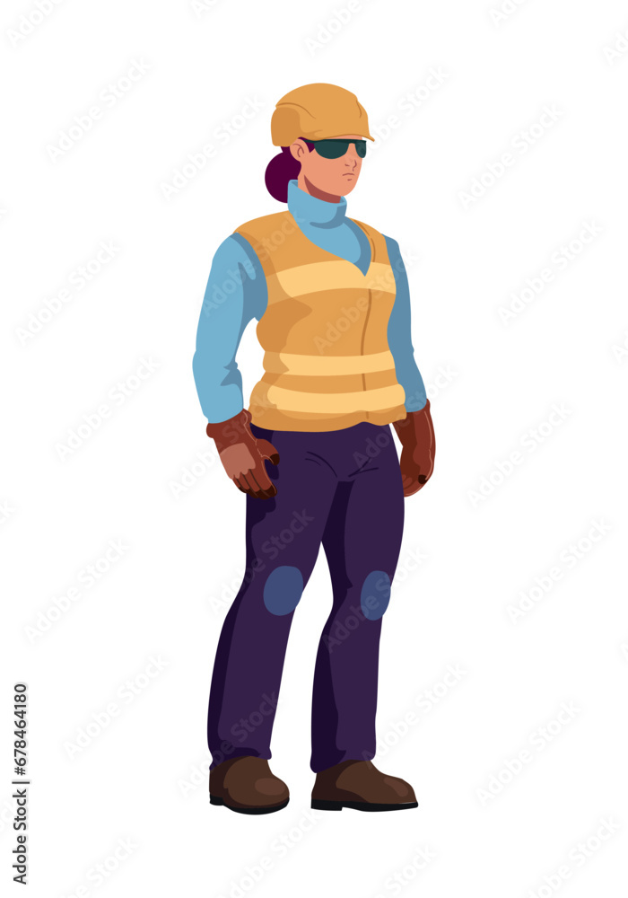 wearing safety equipment worker female