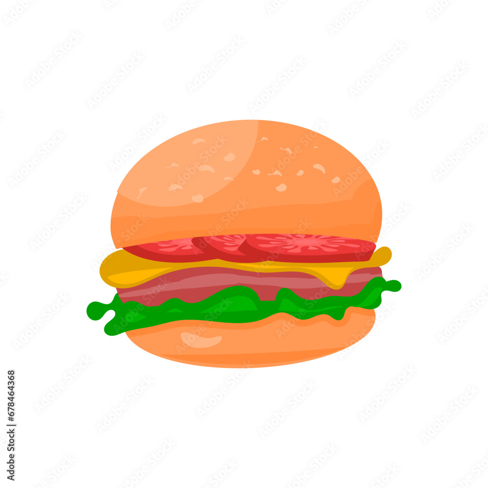 Classic Burger: Minimalist Vector Illustration Classic Burger: Minimalist Vector Illustration