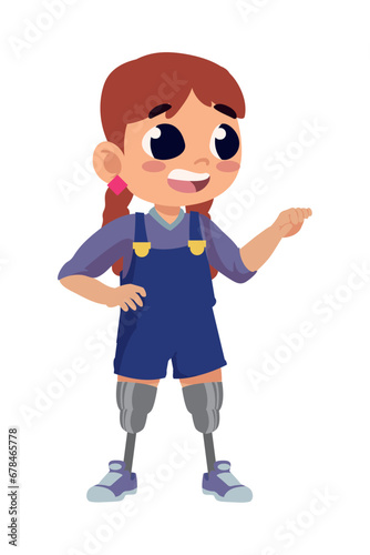 girl disability wearing a prosthetic legs