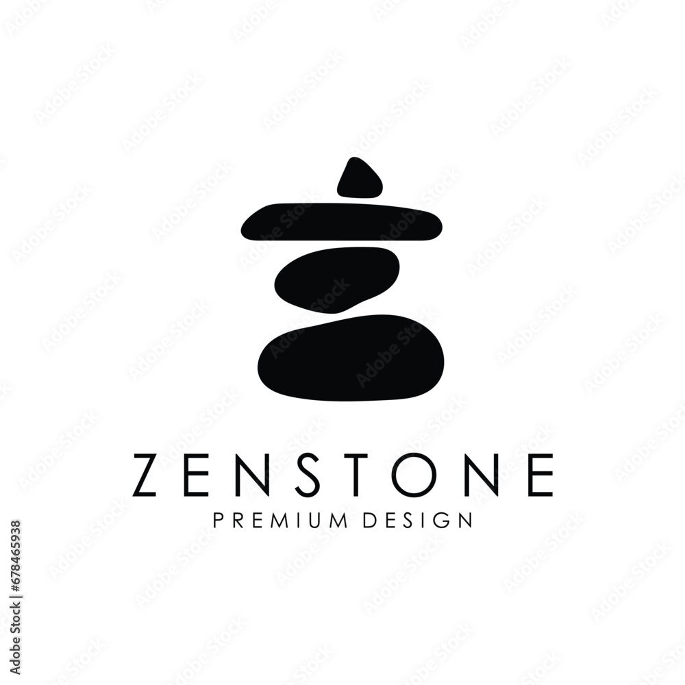 Balanced zen stone logo template