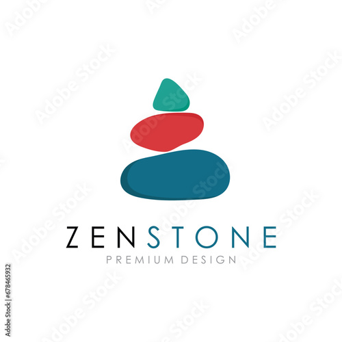 Balanced zen stone logo template