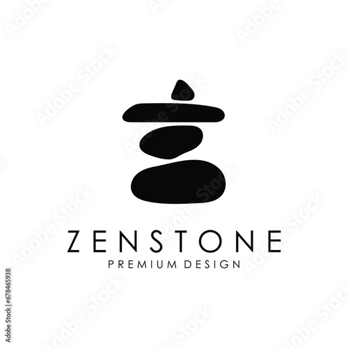 Balanced zen stone logo template