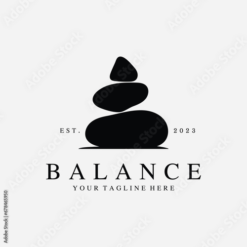 Balanced zen stone logo template