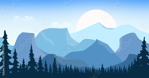 landscape with mountains