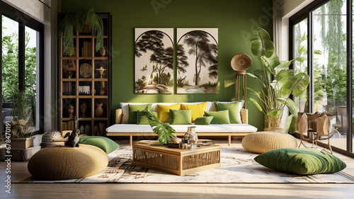Japanese and Scandinavian styles modern designed livingroom photo