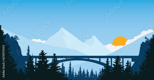 landscape with mountains