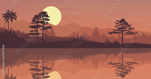 sunset over the river
