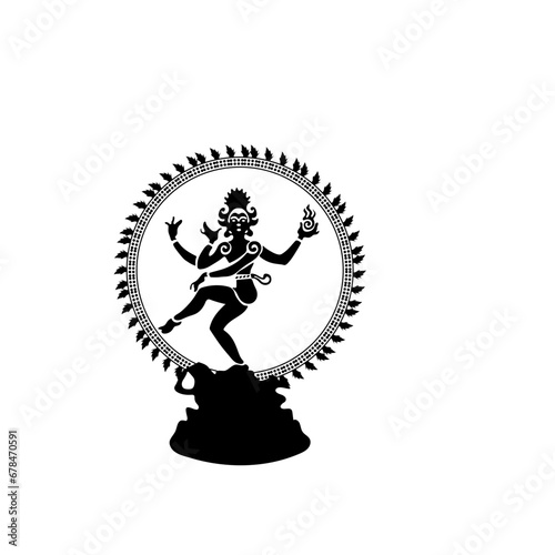 Shiva nataraja silhouette in a circle of fire