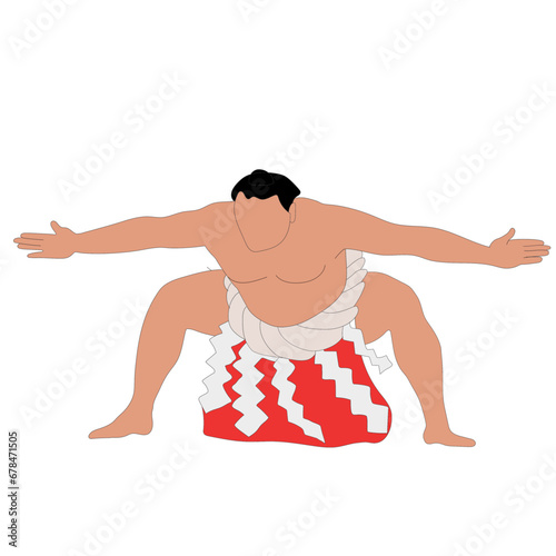 A traditional sumo wrestler is ready to fight vector