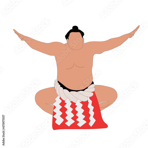 A traditional sumo wrestler is ready to fight vector